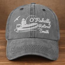 Load image into Gallery viewer, Personalized Washed Denim Cap Custom Name Gift for Dad Fishing
