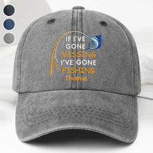 Load image into Gallery viewer, Personalized Washed Denim Fishing Cap Custom Name Gift for Dad
