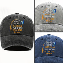Load image into Gallery viewer, Personalized Washed Denim Fishing Cap Custom Name Gift for Dad
