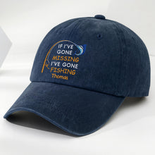 Load image into Gallery viewer, Personalized Washed Denim Fishing Cap Custom Name Gift for Dad
