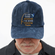 Load image into Gallery viewer, Personalized Washed Denim Fishing Cap Custom Name Gift for Dad
