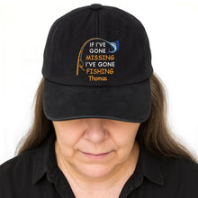 Load image into Gallery viewer, Personalized Washed Denim Fishing Cap Custom Name Gift for Dad
