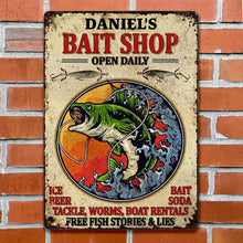 Load image into Gallery viewer, Personalized Metal Sign Custom Name Bass Fishing Gift Idea
