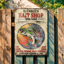 Load image into Gallery viewer, Personalized Metal Sign Custom Name Bass Fishing Gift Idea
