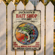 Load image into Gallery viewer, Personalized Metal Sign Custom Name Bass Fishing Gift Idea
