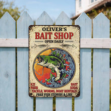 Load image into Gallery viewer, Personalized Metal Sign Custom Name Bass Fishing Gift Idea
