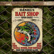Load image into Gallery viewer, Personalized Metal Sign Custom Name Bass Fishing Gift Idea
