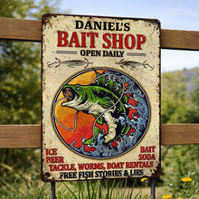 Load image into Gallery viewer, Personalized Metal Sign Custom Name Bass Fishing Gift Idea
