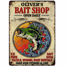 Load image into Gallery viewer, Personalized Metal Sign Custom Name Bass Fishing Gift Idea
