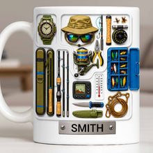 Load image into Gallery viewer, Personalized Fishing Mug Custom Name Gift for Dad Fishing Enthusiasts
