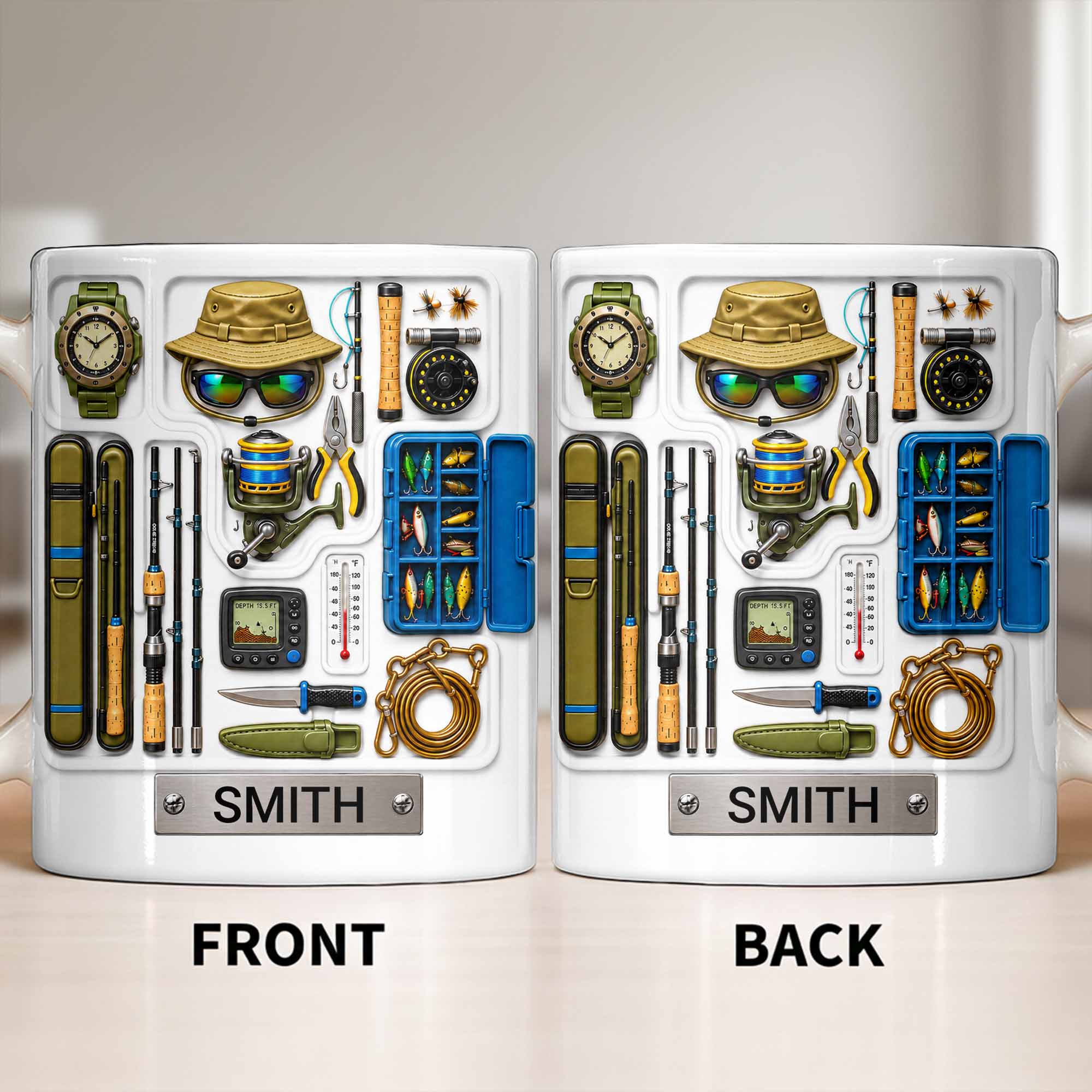Personalized Fishing Mug Custom Name Gift for Dad Fishing Enthusiasts