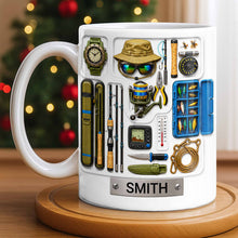 Load image into Gallery viewer, Personalized Fishing Mug Custom Name Gift for Dad Fishing Enthusiasts
