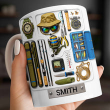 Load image into Gallery viewer, Personalized Fishing Mug Custom Name Gift for Dad Fishing Enthusiasts
