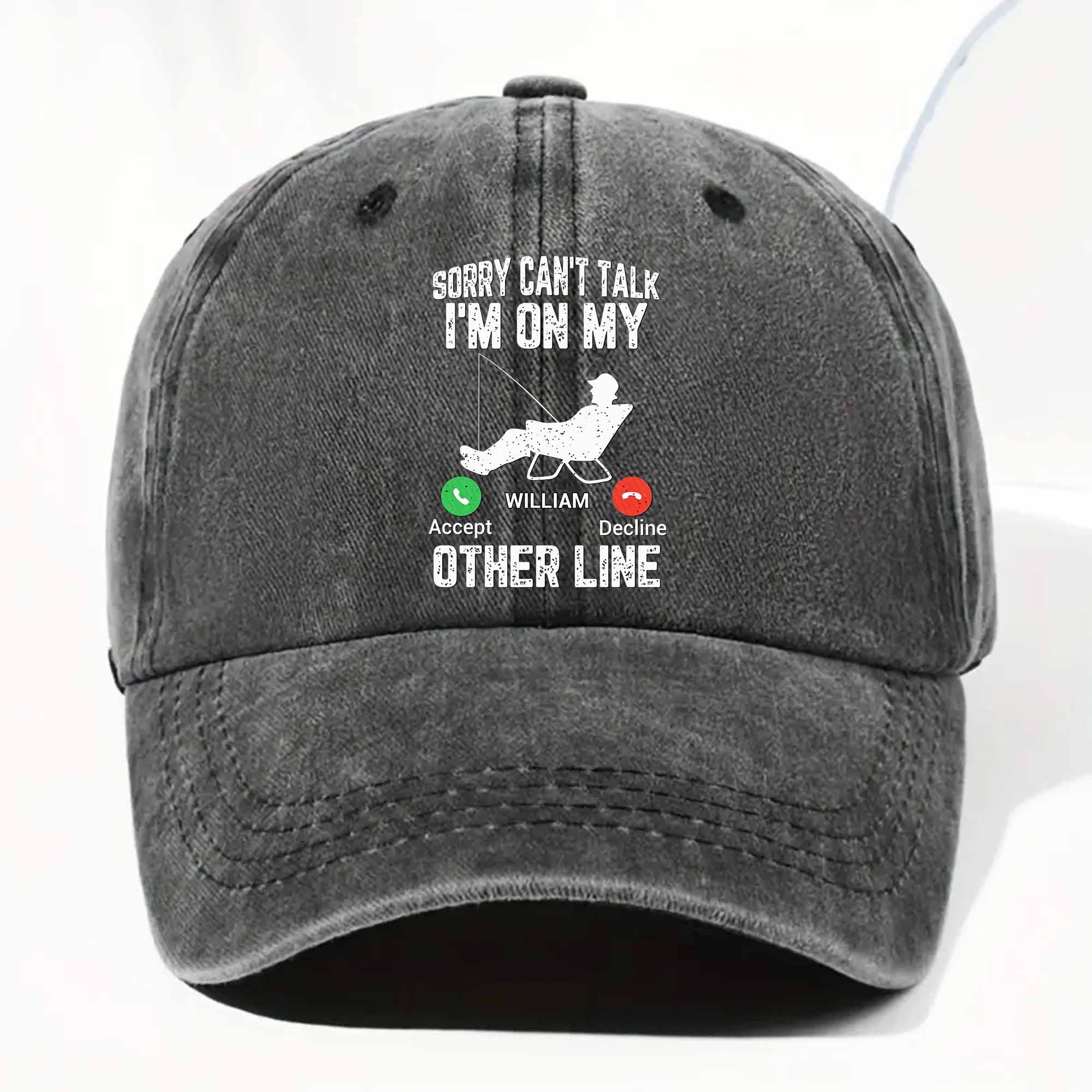 Personalized Fishing Cap Custom Name Denim Gift for Dad