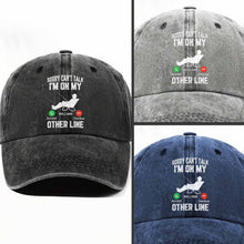 Load image into Gallery viewer, Personalized Fishing Cap Custom Name Denim Gift for Dad

