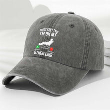 Load image into Gallery viewer, Personalized Fishing Cap Custom Name Denim Gift for Dad
