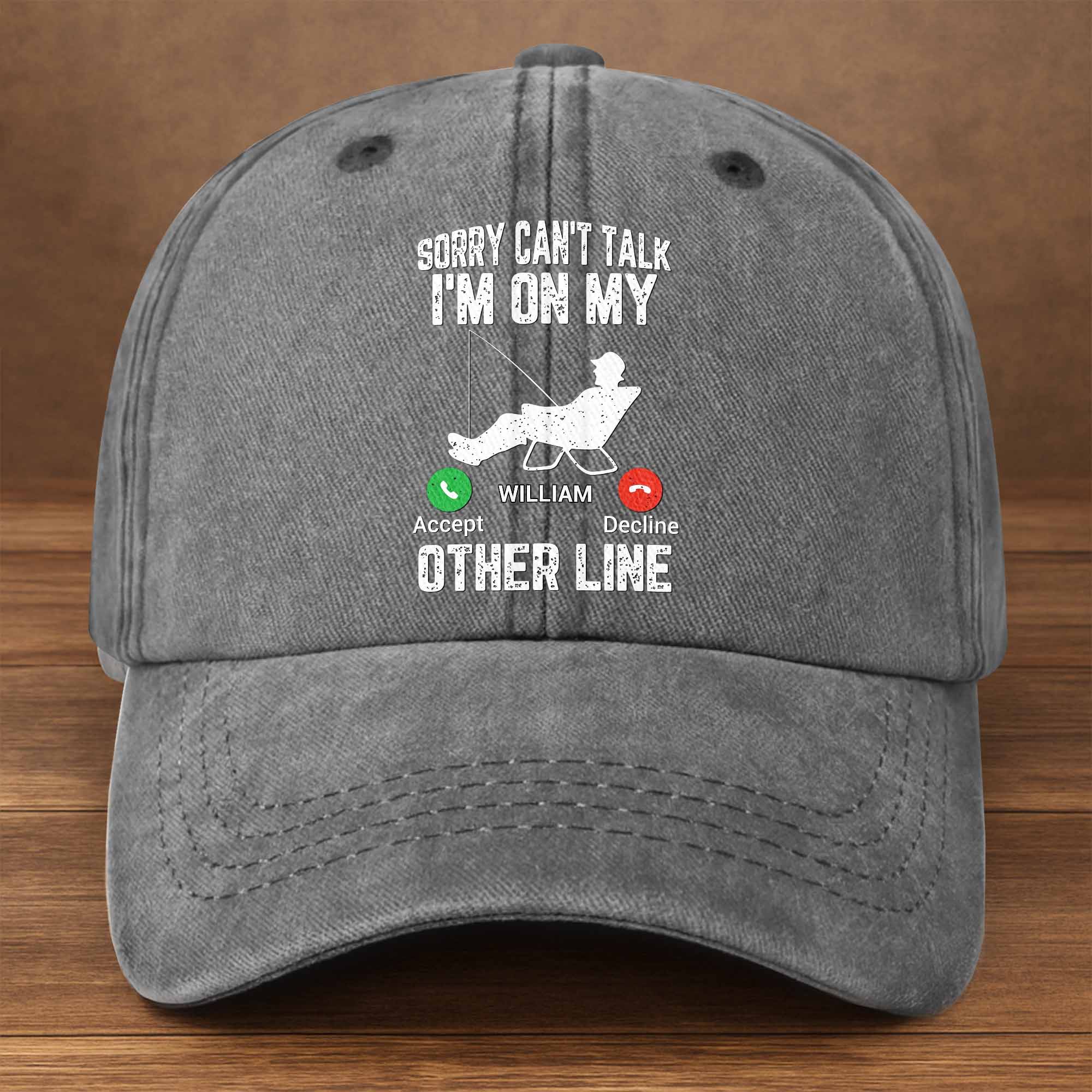 Personalized Fishing Cap Custom Name Denim Gift for Dad