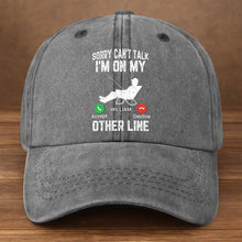 Load image into Gallery viewer, Personalized Fishing Cap Custom Name Denim Gift for Dad
