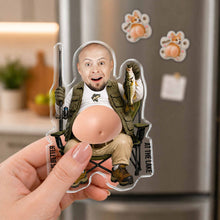 Load image into Gallery viewer, Personalized Squishy Acrylic Fridge Magnet Fishing Gift for Dad
