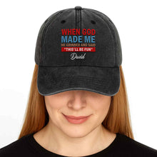 Load image into Gallery viewer, Personalized Washed Denim Cap Custom Name Faith Gift for Him
