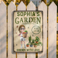 Load image into Gallery viewer, Personalized Metal Sign Garden Decor Custom Name Gift for Mom
