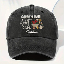 Load image into Gallery viewer, Personalized Washed Denim Cap Custom Name for Garden Lovers
