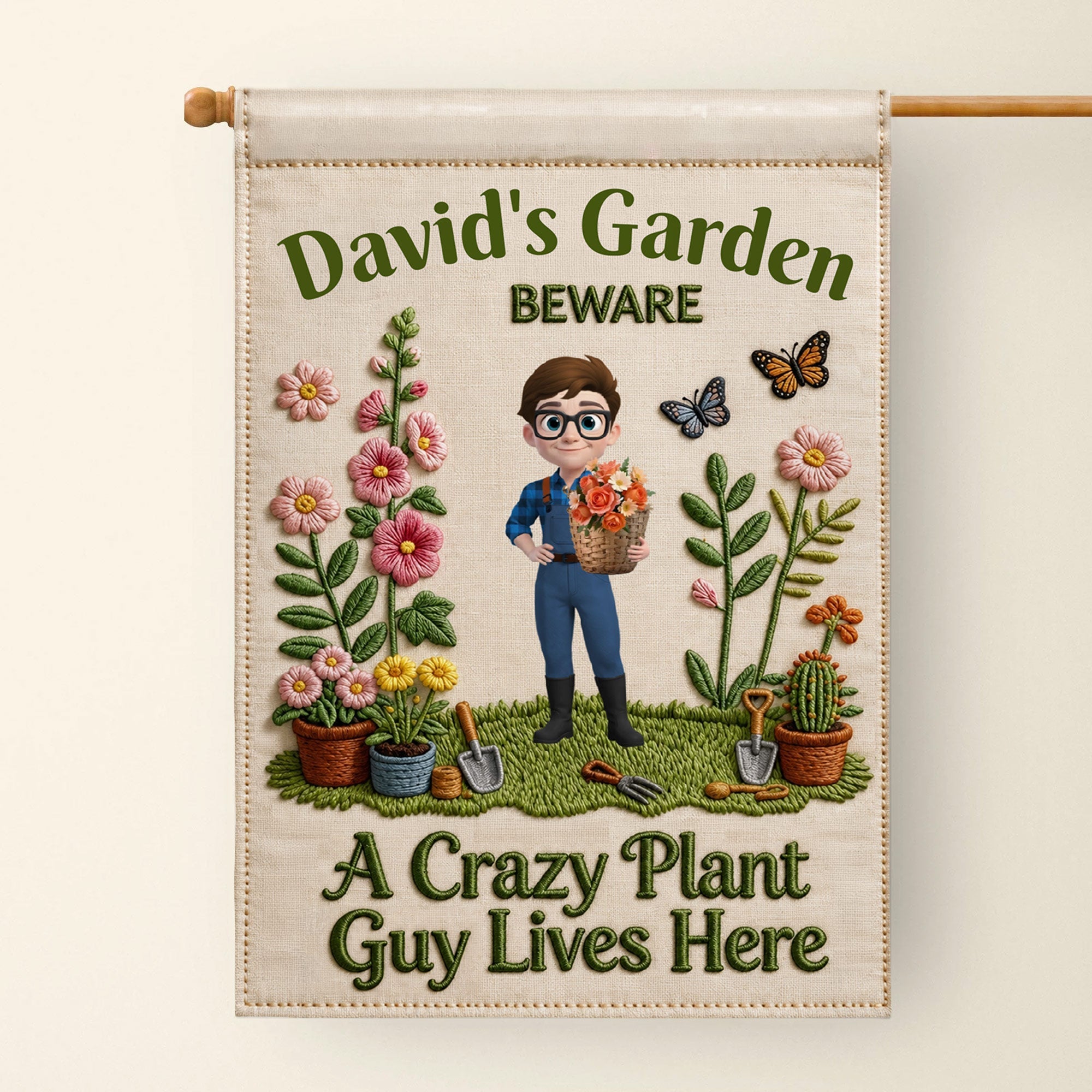 Personalized Garden Flag Custom Text for Plant Lovers