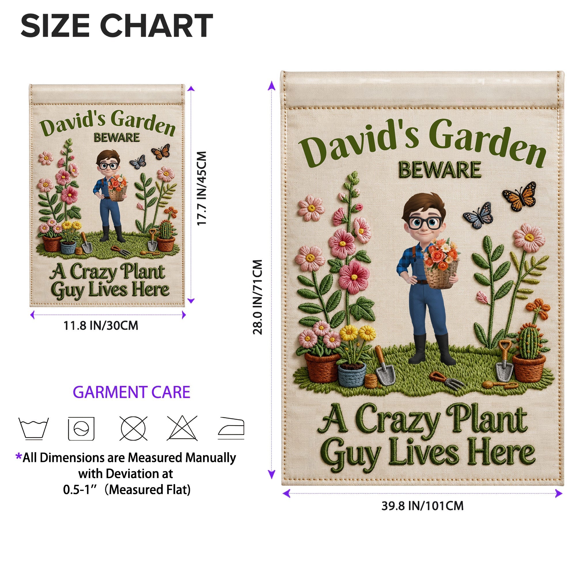 Personalized Garden Flag Custom Text for Plant Lovers