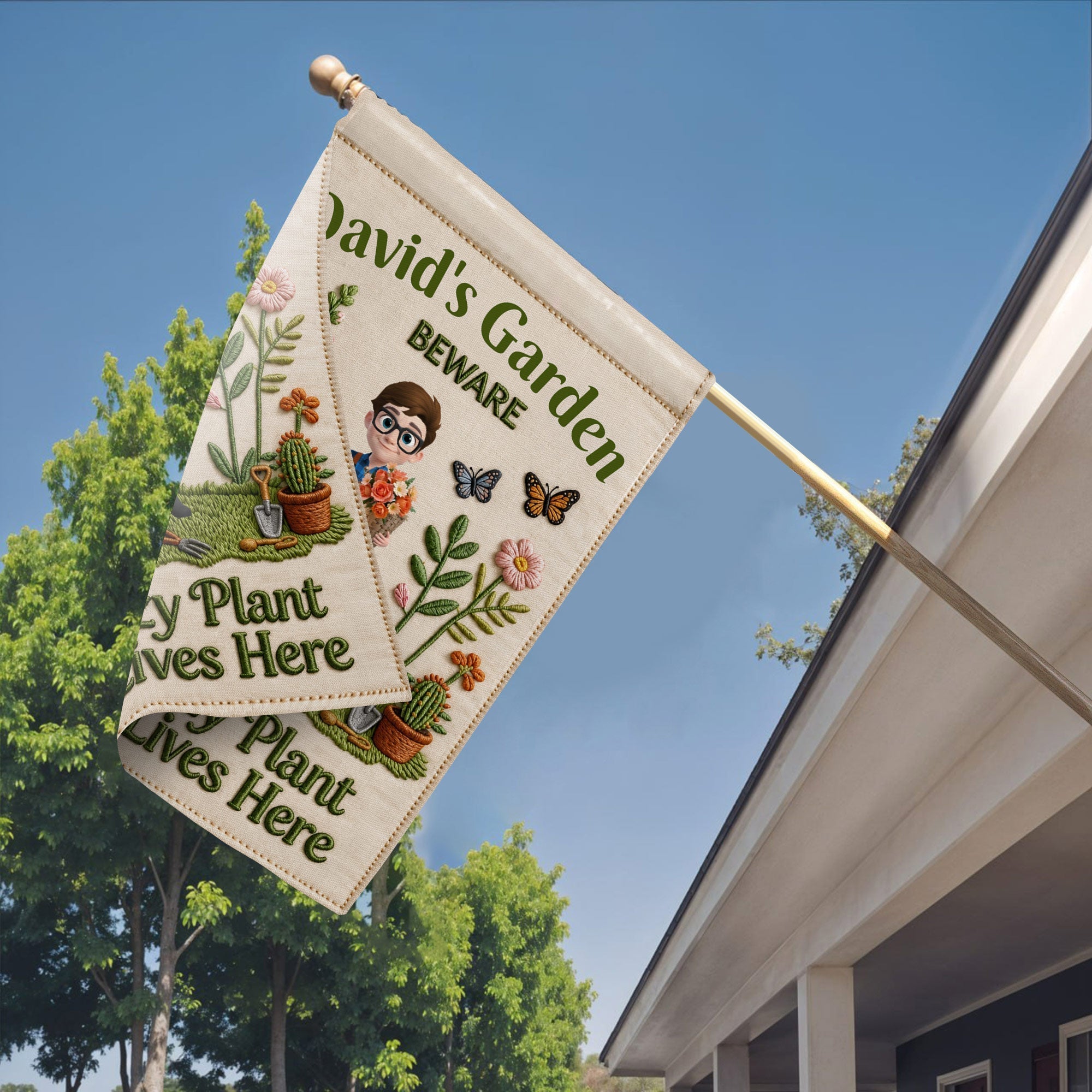 Personalized Garden Flag Custom Text for Plant Lovers