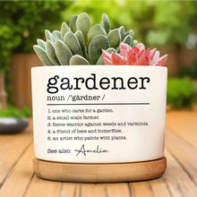 Load image into Gallery viewer, Personalized Ceramic Plant Pot Custom Name Gift for Gardener
