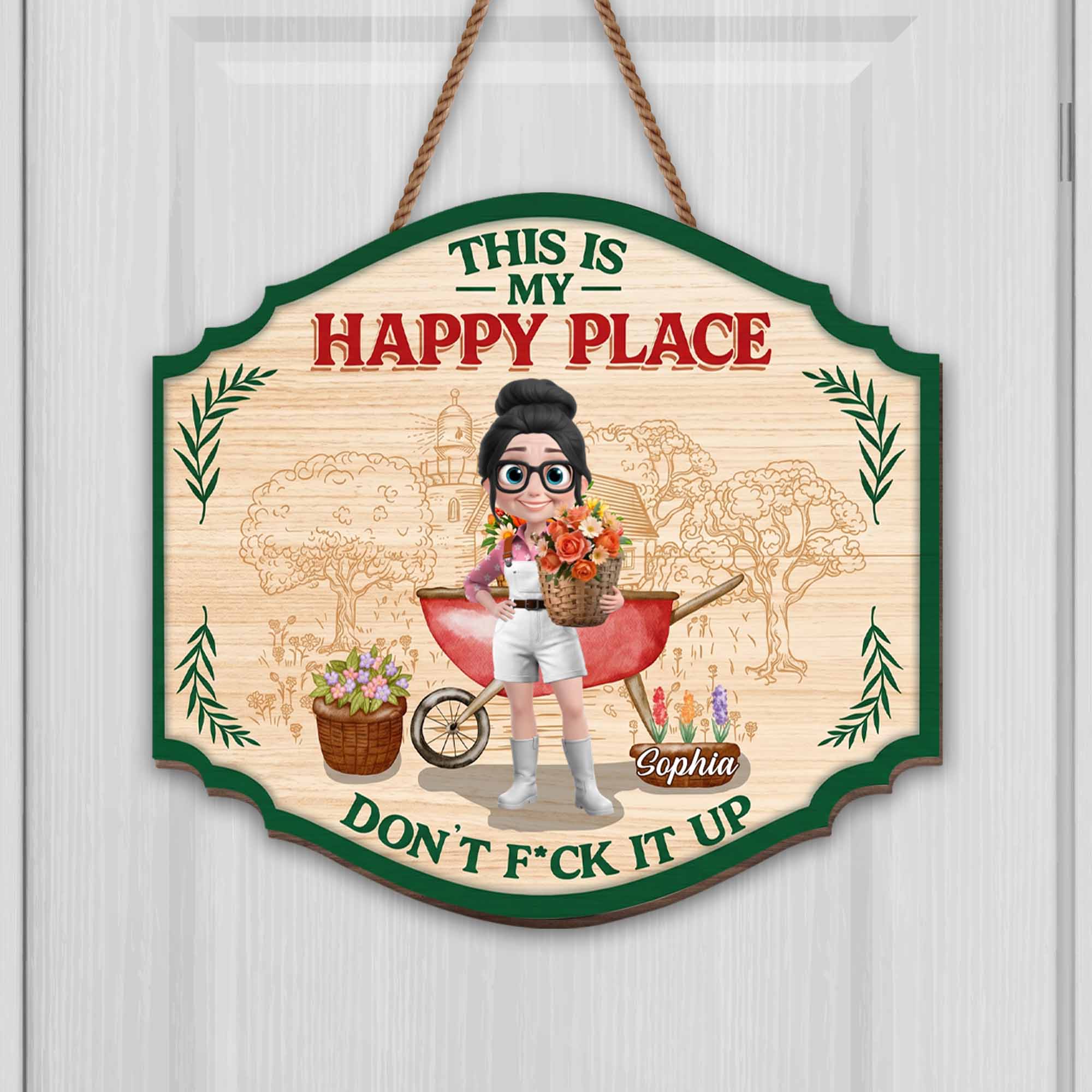 Personalized Custom Shaped Wood Sign for Gardening Lovers - Eco-Friendly Gift