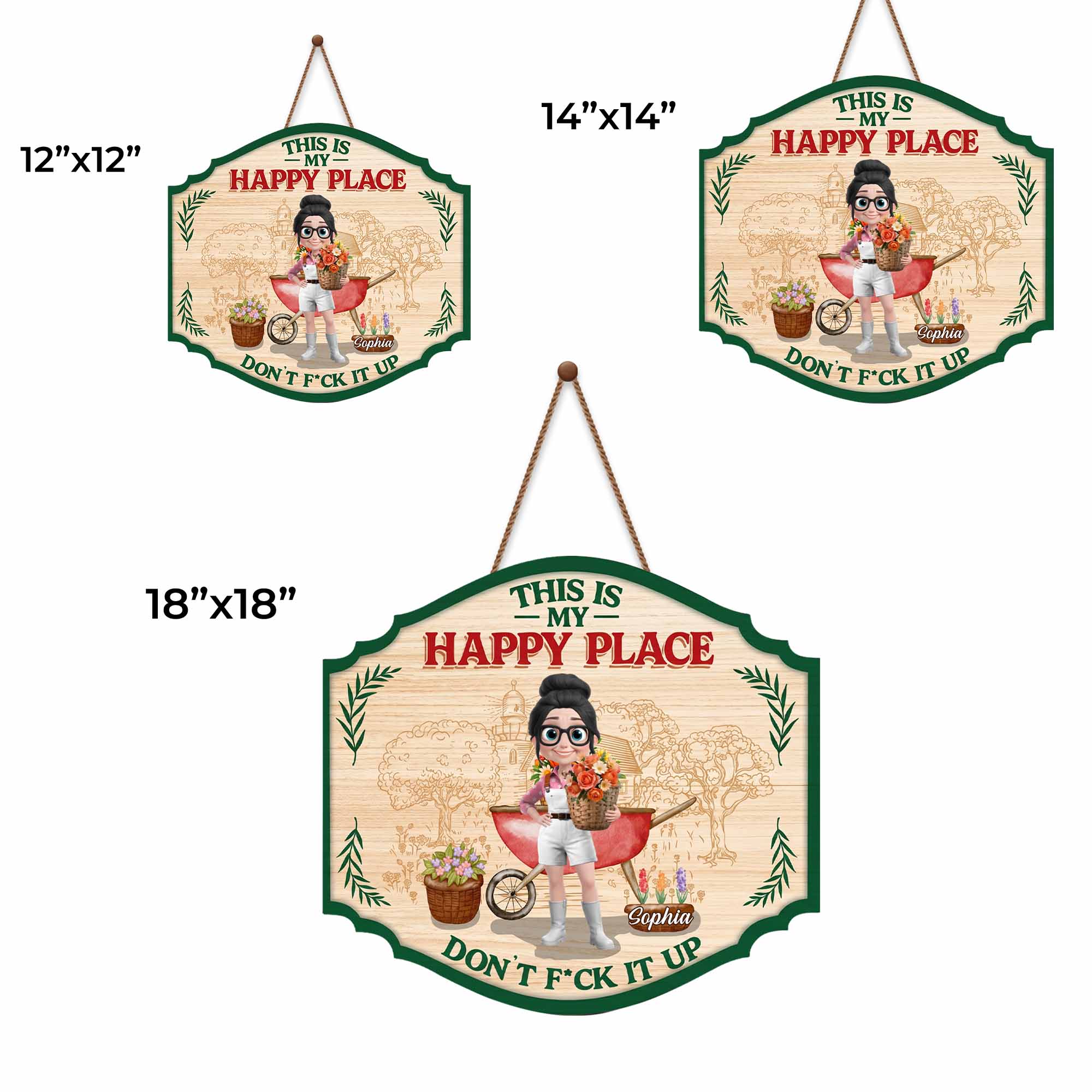 Personalized Custom Shaped Wood Sign for Gardening Lovers - Eco-Friendly Gift
