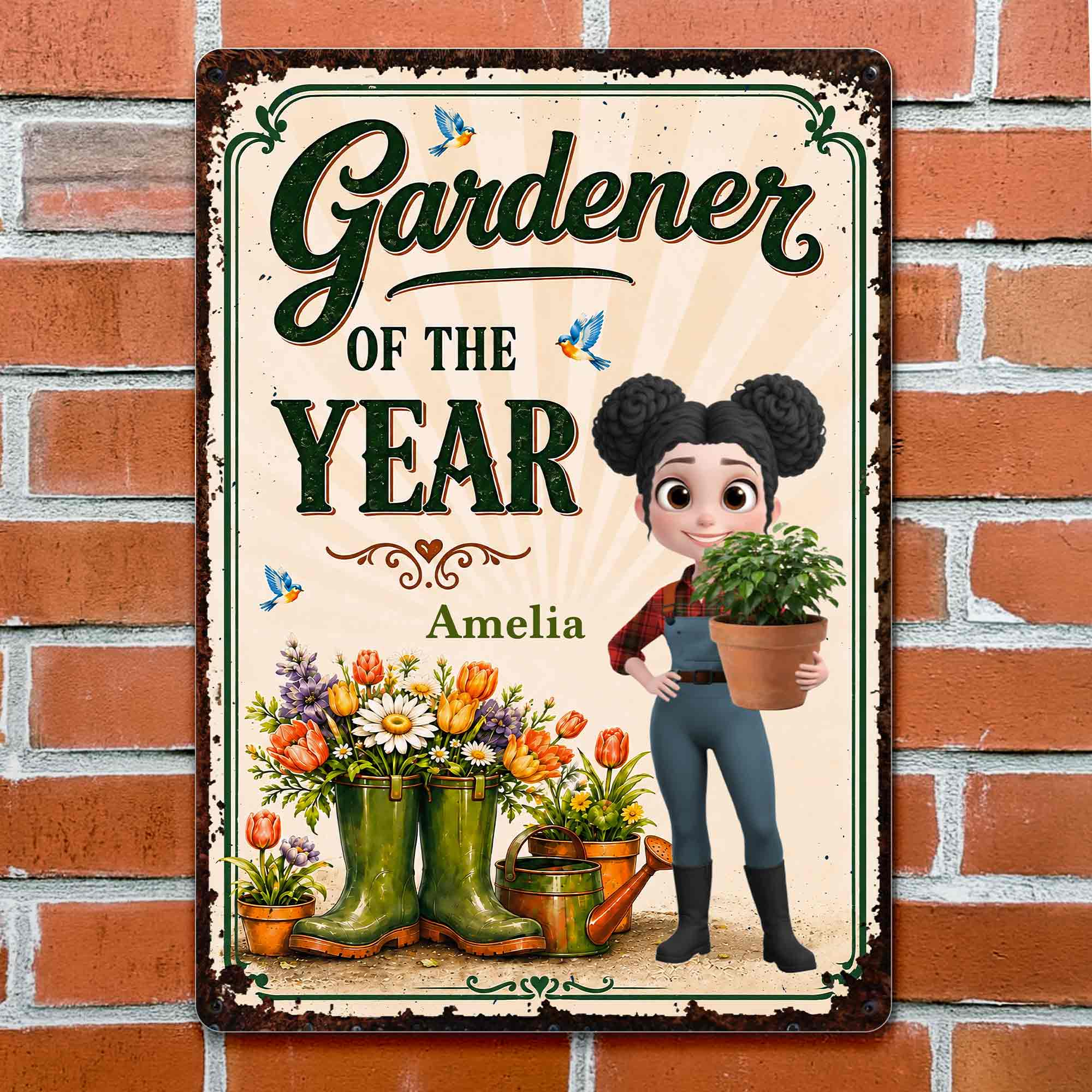 Personalized Metal Sign for Gardening Lovers - Custom Gift for Mom