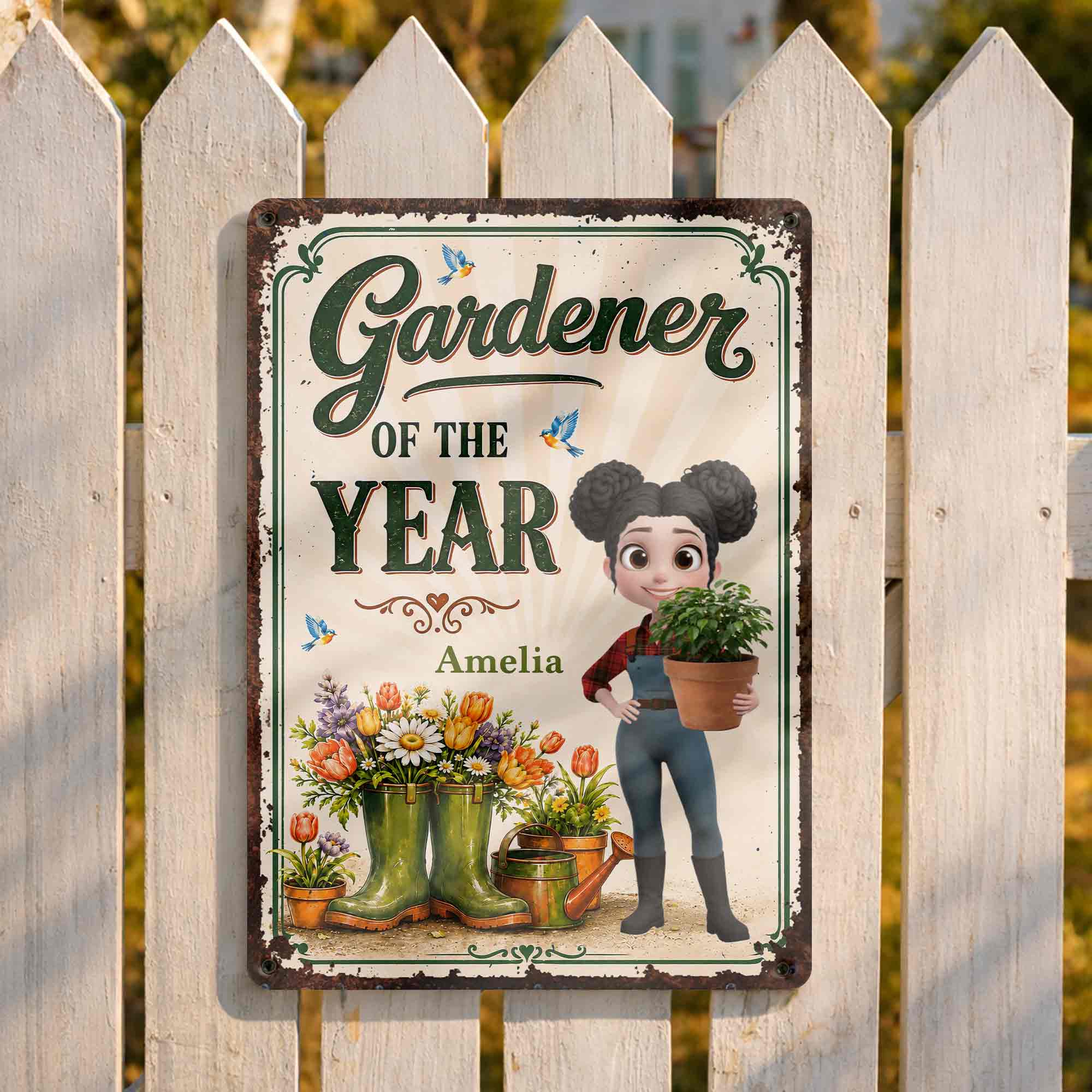 Personalized Metal Sign for Gardening Lovers - Custom Gift for Mom