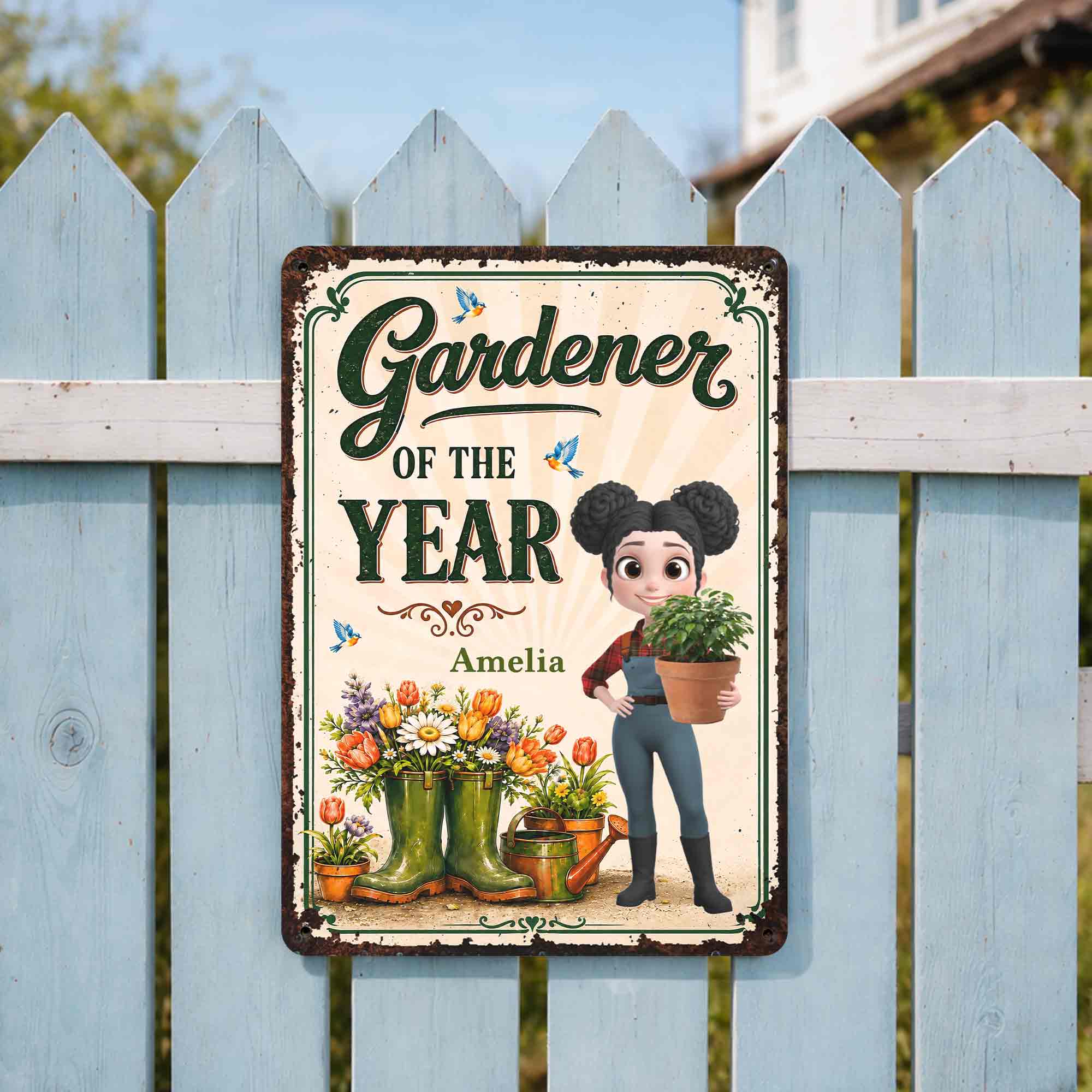 Personalized Metal Sign for Gardening Lovers - Custom Gift for Mom