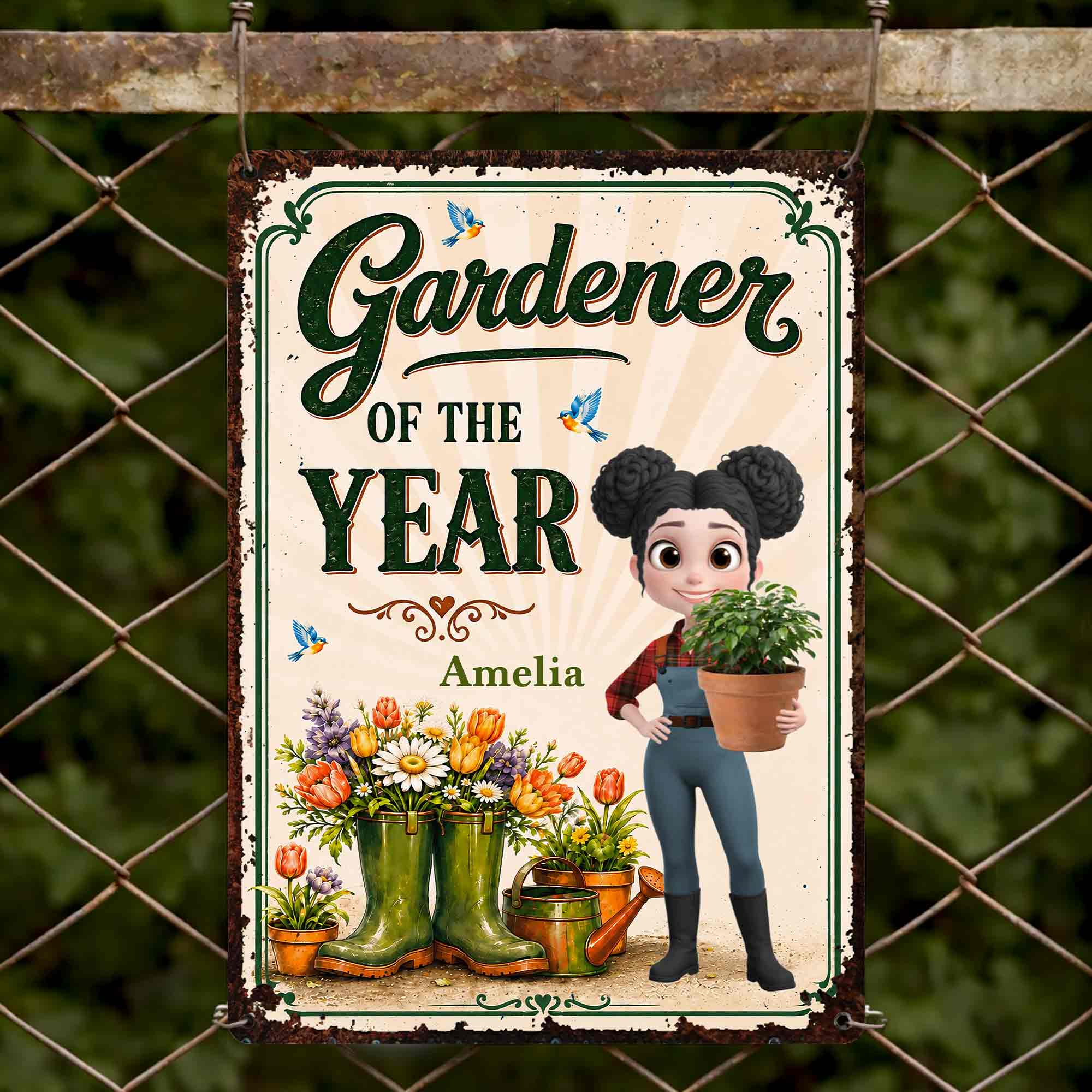 Personalized Metal Sign for Gardening Lovers - Custom Gift for Mom