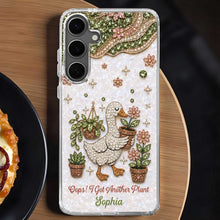 Load image into Gallery viewer, Personalized Clear Phone Case Custom Name Duck Floral Gift
