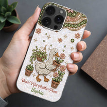 Load image into Gallery viewer, Personalized Clear Phone Case Custom Name Duck Floral Gift
