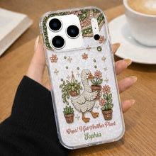 Load image into Gallery viewer, Personalized Clear Phone Case Custom Name Duck Floral Gift

