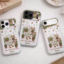 Load image into Gallery viewer, Personalized Clear Phone Case Custom Name Duck Floral Gift
