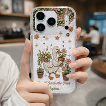 Load image into Gallery viewer, Personalized Clear Phone Case Custom Name Duck Floral Gift
