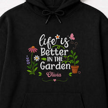 Load image into Gallery viewer, Personalized Unisex T-Shirt &amp; Hoodie Life in the Garden Gift for Mom
