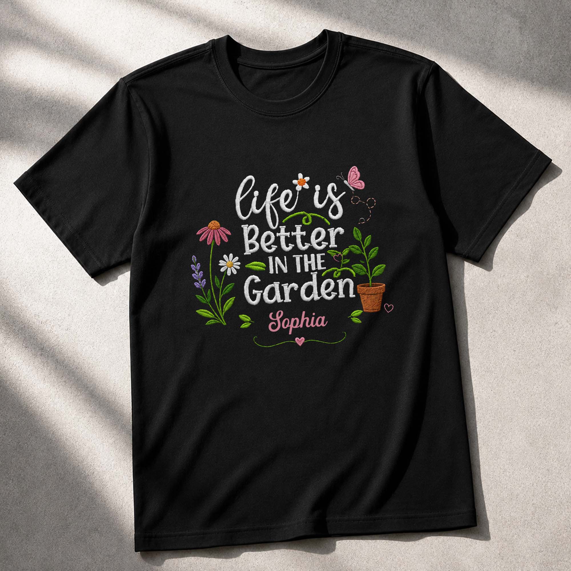 Personalized Unisex T-Shirt & Hoodie Life in the Garden Gift for Mom