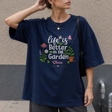 Load image into Gallery viewer, Personalized Unisex T-Shirt &amp; Hoodie Life in the Garden Gift for Mom
