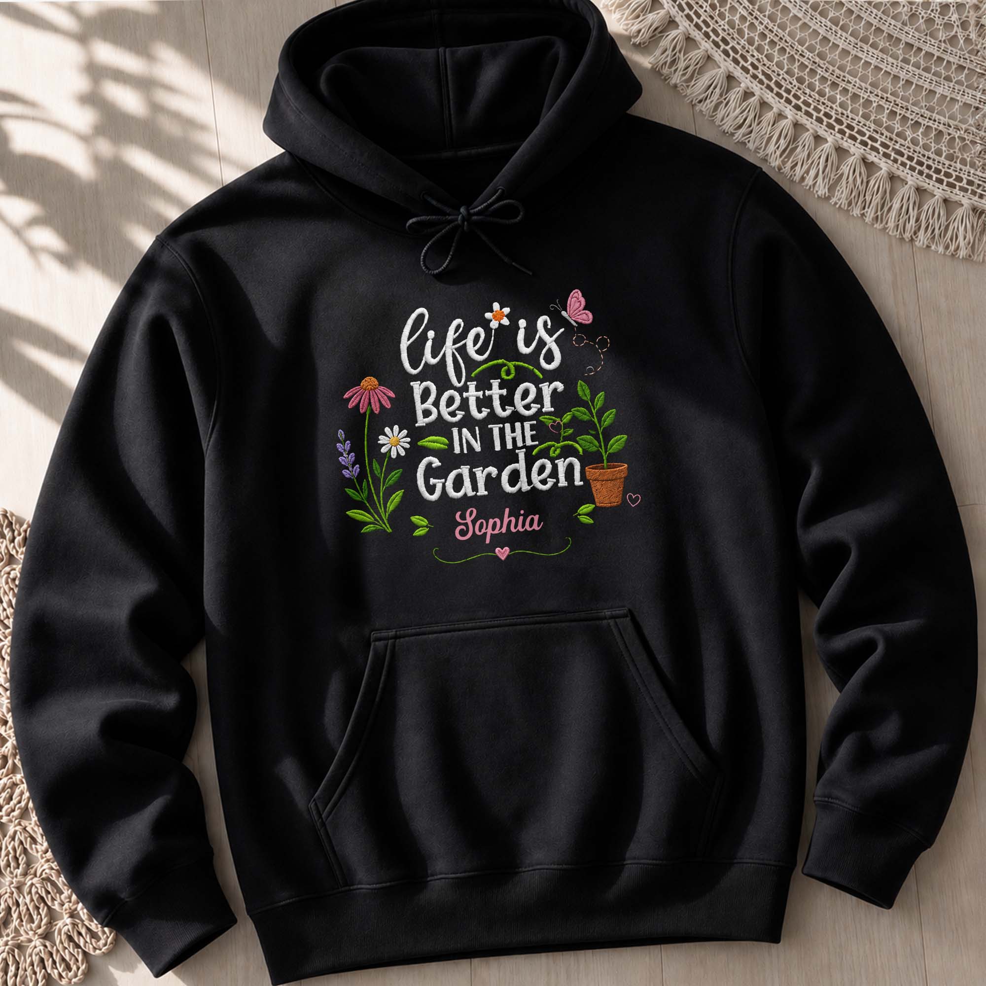 Personalized Unisex T-Shirt & Hoodie Life in the Garden Gift for Mom