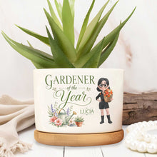 Load image into Gallery viewer, Personalized Ceramic Plant Pot Custom Gardener Girl Gift for Mom
