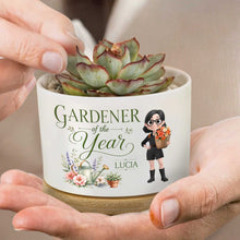 Load image into Gallery viewer, Personalized Ceramic Plant Pot Custom Gardener Girl Gift for Mom
