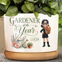 Load image into Gallery viewer, Personalized Ceramic Plant Pot Custom Gardener Girl Gift for Mom
