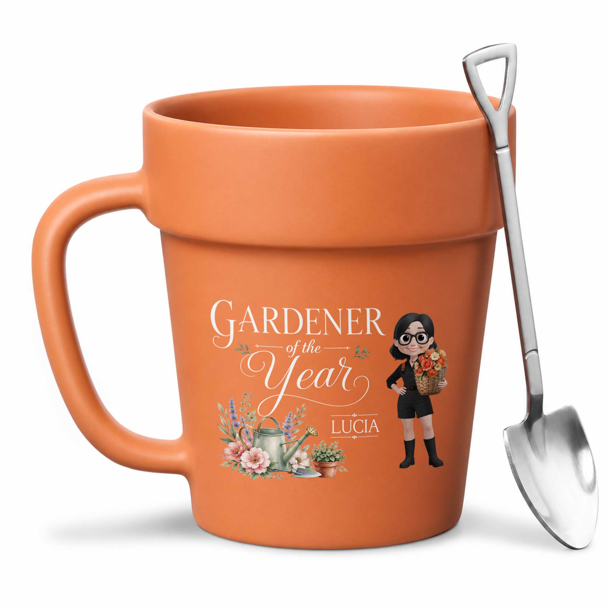 Personalized Flower Pot Ceramic Mug Custom Gardener Gift