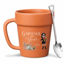 Load image into Gallery viewer, Personalized Flower Pot Ceramic Mug Custom Gardener Gift
